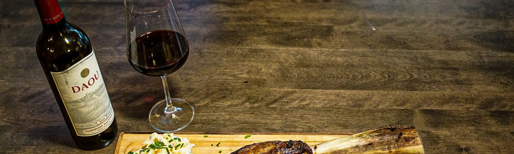 Red wine paired with dinner
